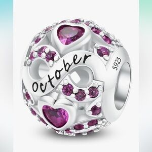 October birth month sterling silver 925 Charm for Pandora bracelets